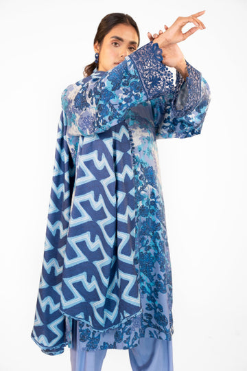 Alkaram FW-10-22-Blue Winter Collection 2022 Online Shopping